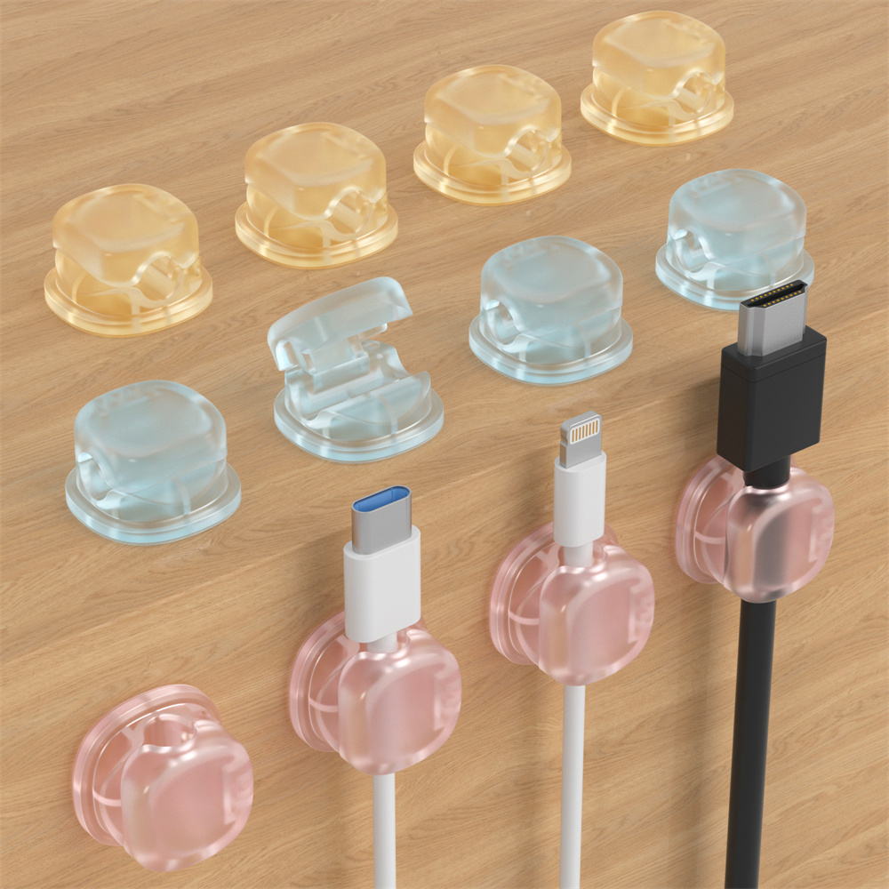 Cable Organizer Magnetic - 3개의 투명 컬러 자석 케이블 정리함,