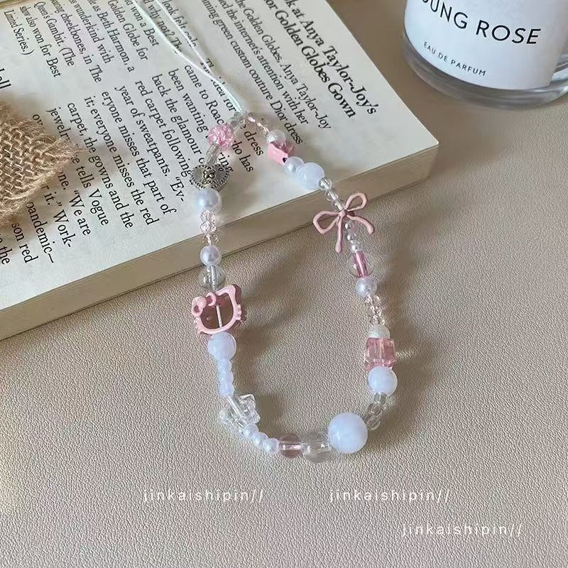 Phone Accessories For Teen Girls - 렌디 Y2K 핑크 리본 키티 비즈