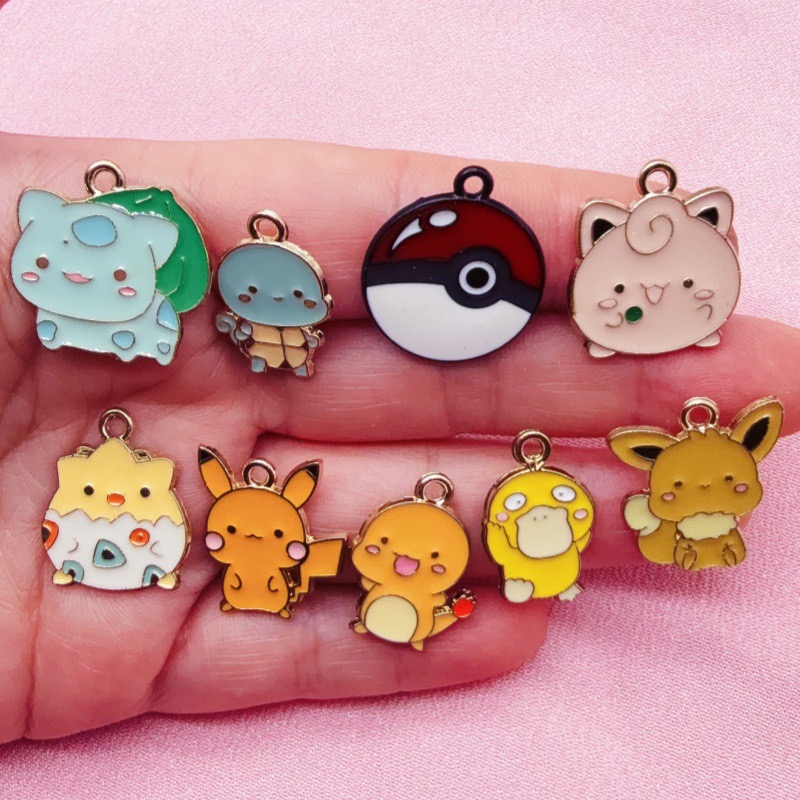 Phone Accessories Keychain - 10pcs 만화 드립 오일 쥬얼리 액세서리