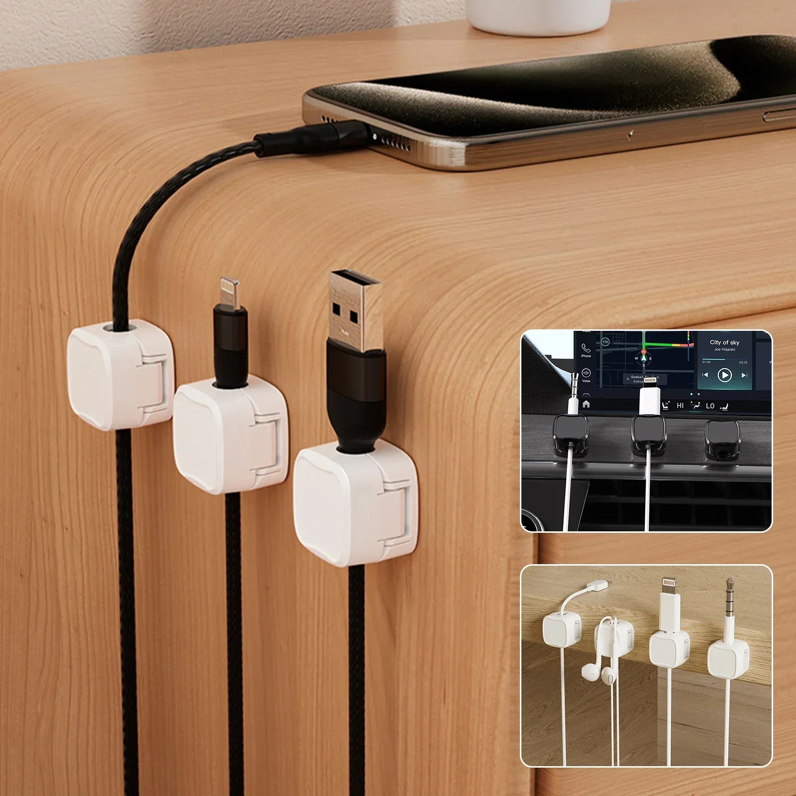 6/12/24PCS 마그네틱 케이블 주최자 클립 케이블 - Cable Organizer Magnetic 리뷰 및 가격