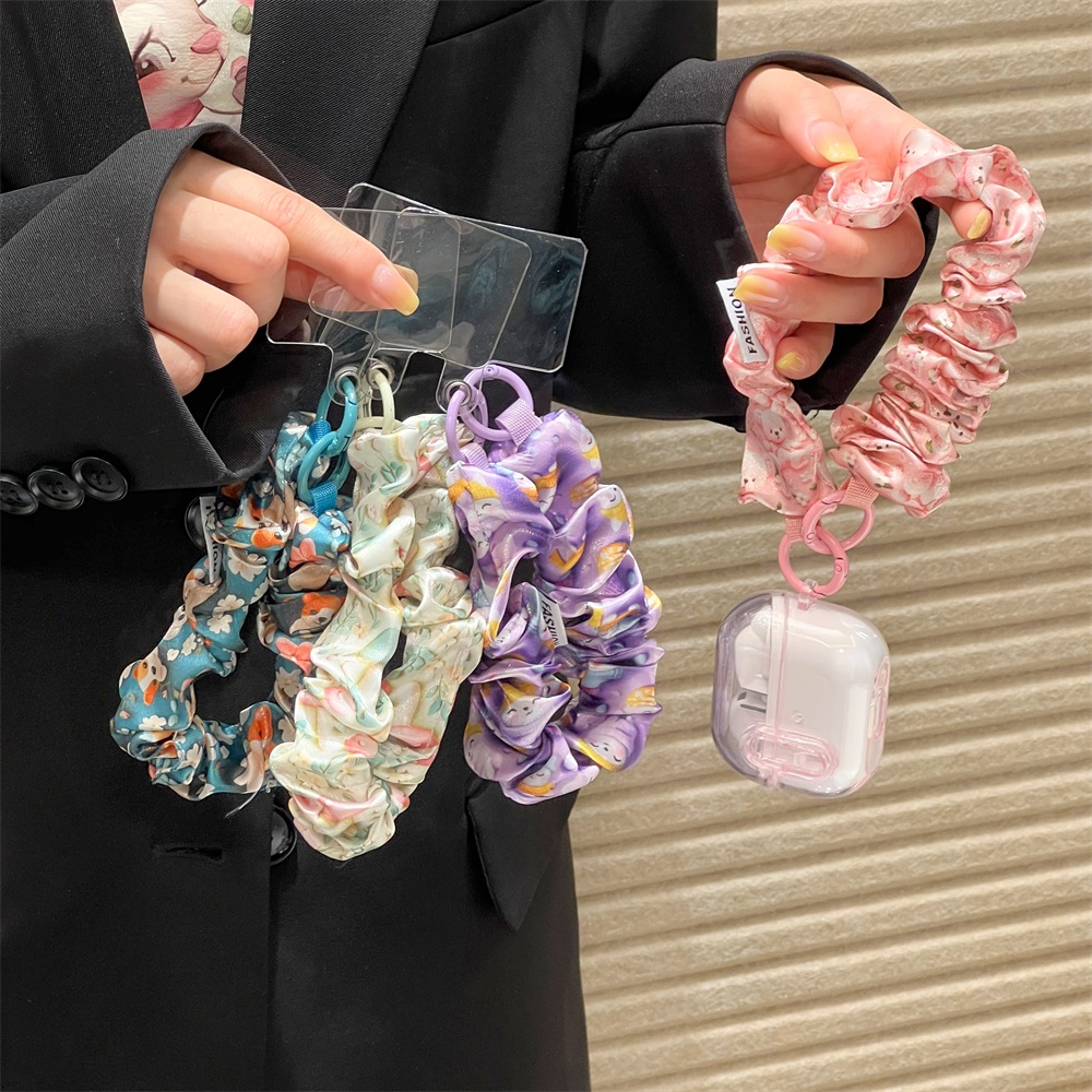 여성용 실크 새틴 스크런치, 범용 휴대폰 끈, 클립 손 - Phone Accessories Keychain 리뷰 및 가격