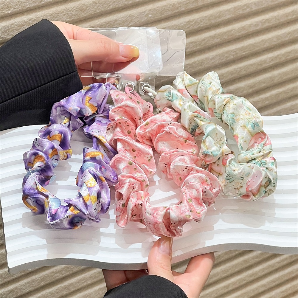여성용 실크 새틴 스크런치, 범용 휴대폰 끈, 클립 손 - Phone Accessories Keychain 리뷰 및 가격
