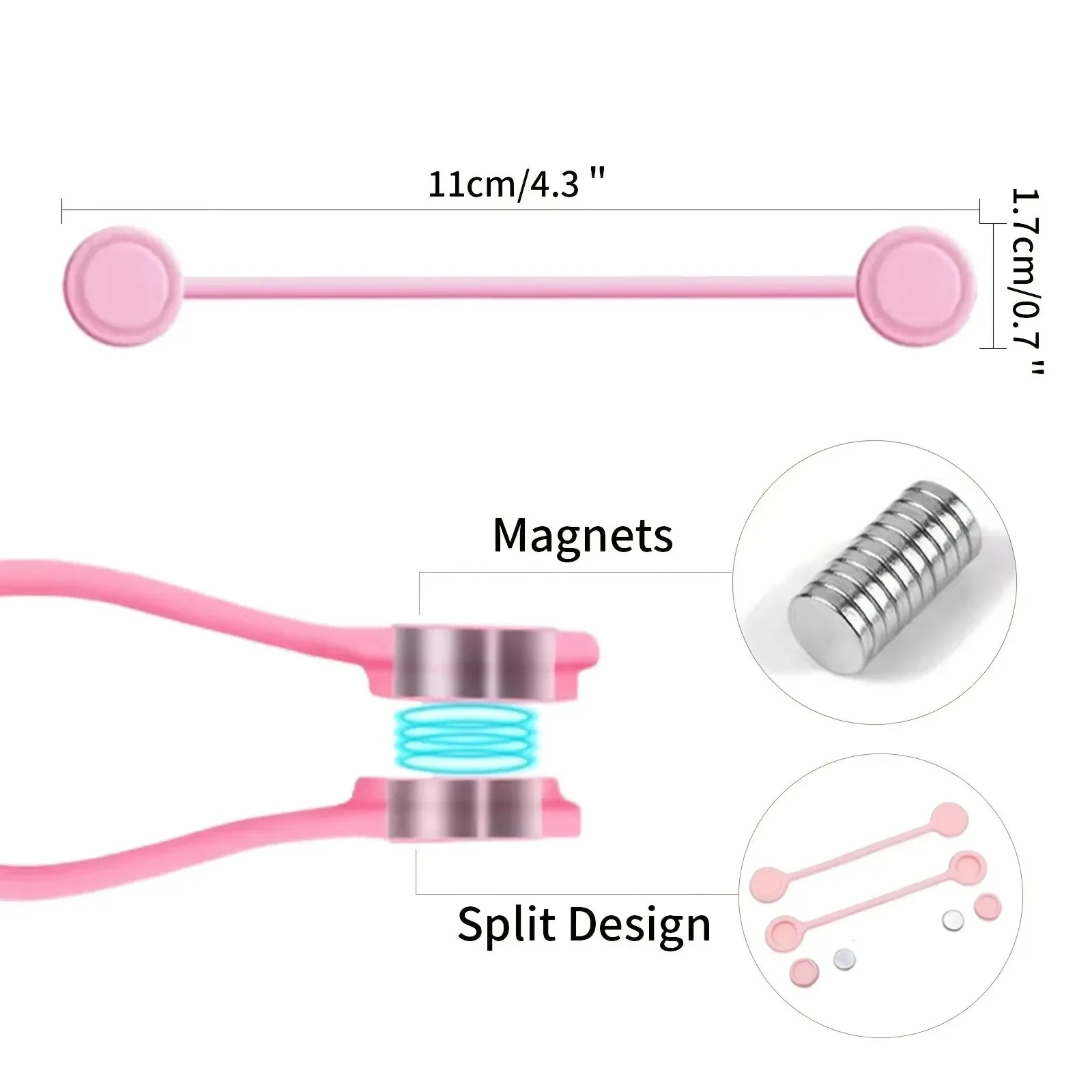 5/3/1PCS 실리콘 마그네틱 케이블 타이 재사용 가 - Cable Organizer Magnetic 리뷰 및 가격