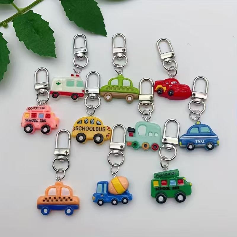 10개입 레진 만화 자동차 열쇠고리, 수하물 및 휴대폰 - Phone Accessories Keychain 리뷰 및 가격