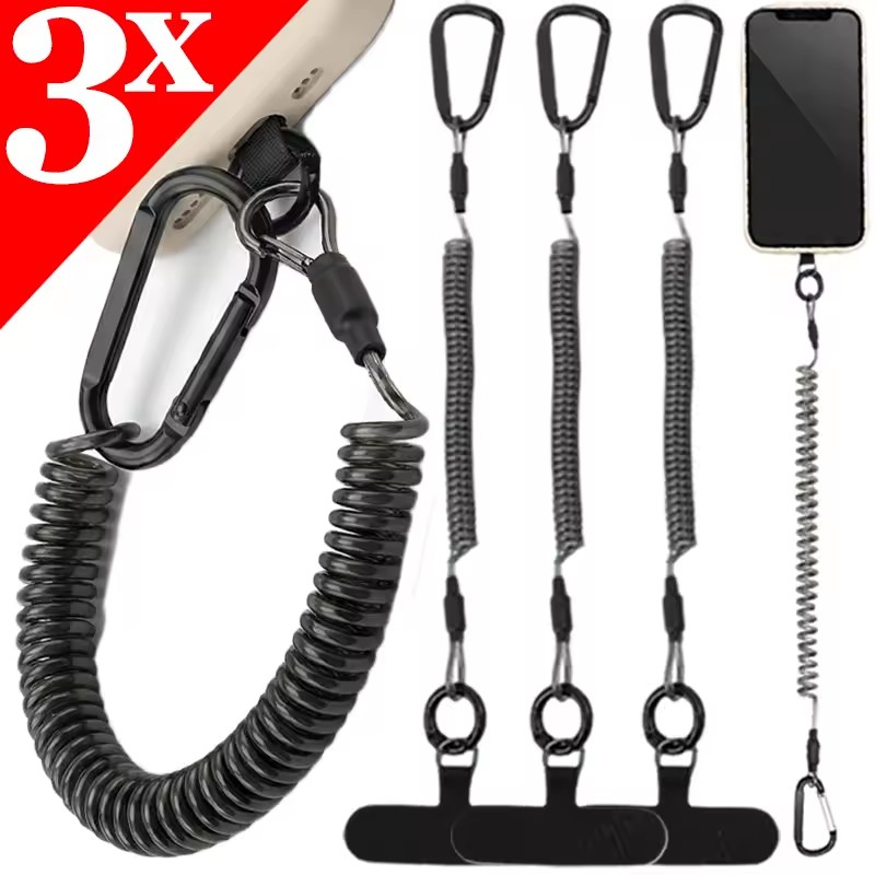분실 방지 플렉시블 폰 스트랩, 스프링식 안전 라인 손 - Phone Accessories Keychain 리뷰 및 가격