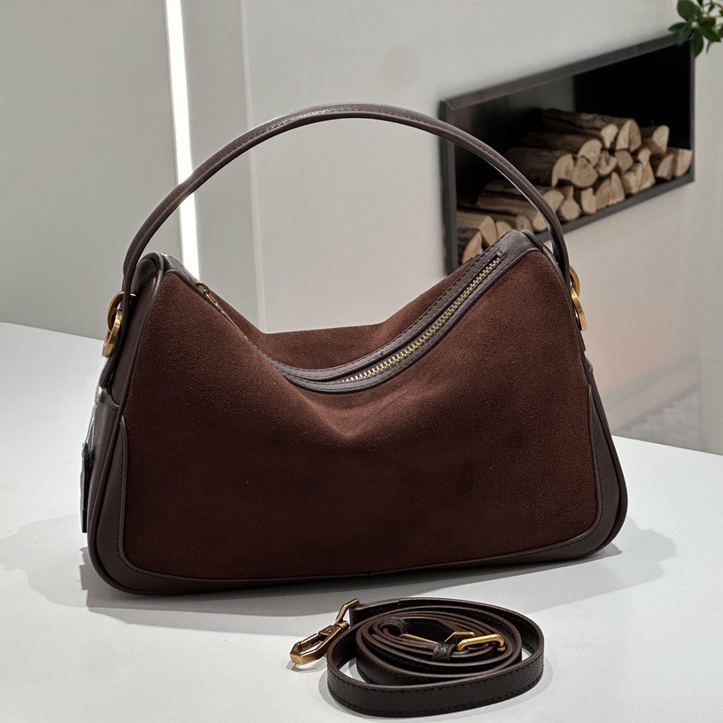 여성용 정품 스웨이드 소 가죽 숄더 백 레트로 대용량  - Phone Accessories Brands 리뷰 및 가격
