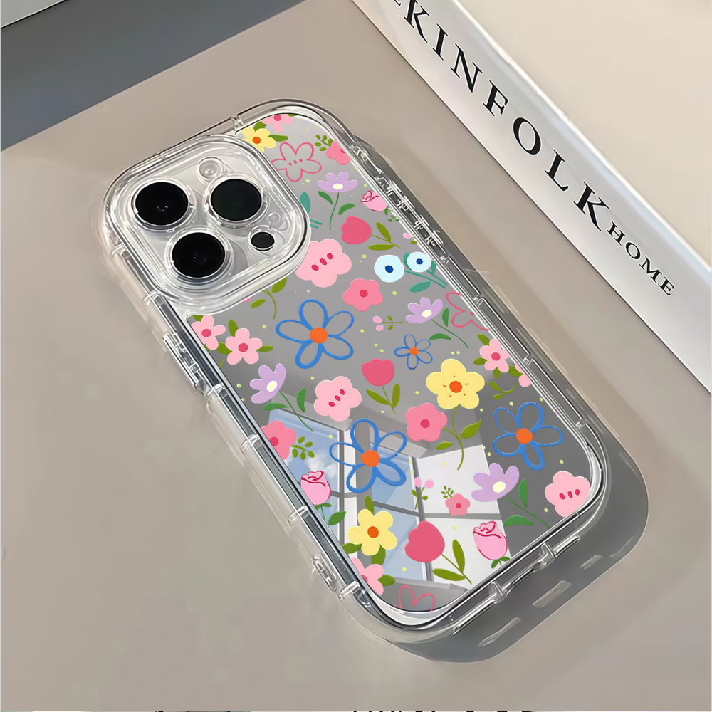 한국 스타일 꽃무늬 실버 미러 폰 케이스 아이폰 17  - X Phone Accessories 리뷰 및 가격